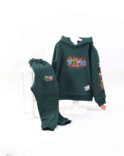 تصویر  ست هودی شلوار طرح ماینکرافت