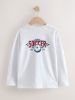تصویر  بلوز آستین بلند سفید طرح فوتبال