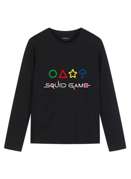 تصویر  بلوز آستین بلند مشکی طرح اسکوئیت گیم