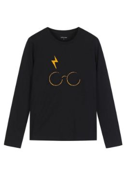 تصویر  بلوز آستین بلند مشکی طرح هری پاتر