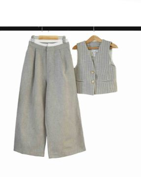 تصویر  ست جلیقه شلوار راهدار نسکافه ای