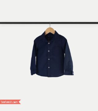 تصویر  پیراهن پسرانه لینن سرمه ای