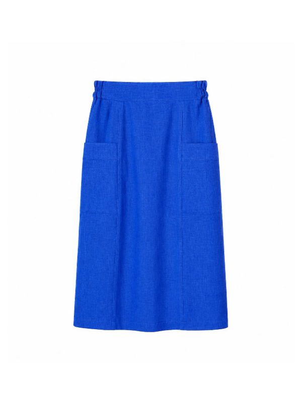 دامن لینن آبی کاربنی