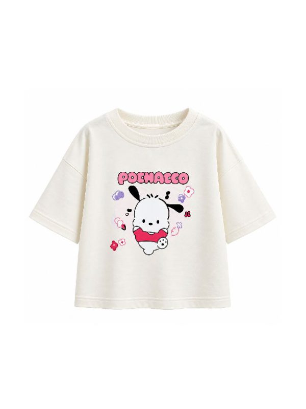 تیشرت شیری طرح POCHACCO