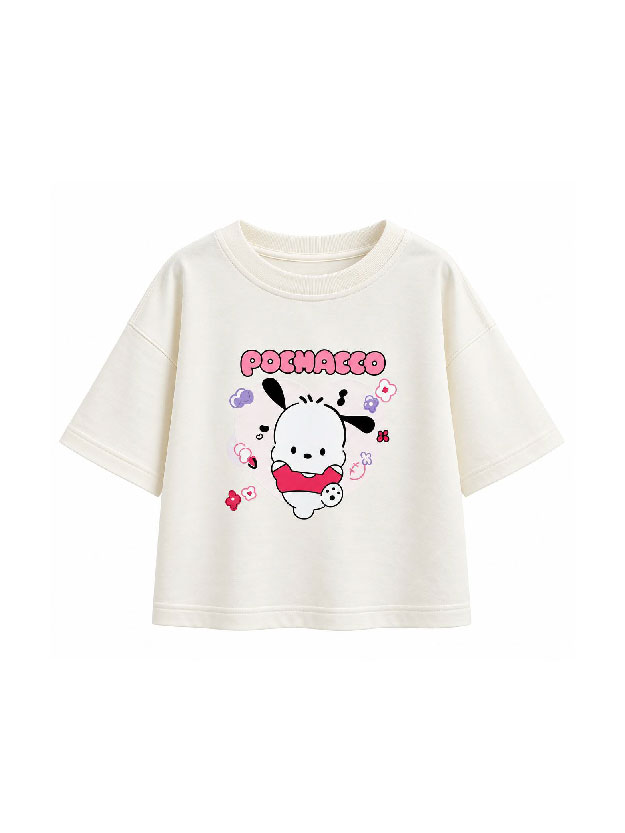 تیشرت شیری طرح POCHACCO